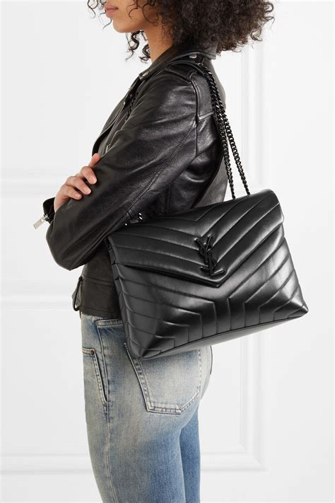 ysl leather bag black|YSL over the shoulder bag.